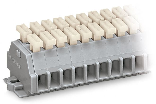 Klemmleiste 9p gr Serie 261 24A Thermopl 0,08-2,5qmm 68,5mm Federzugans
