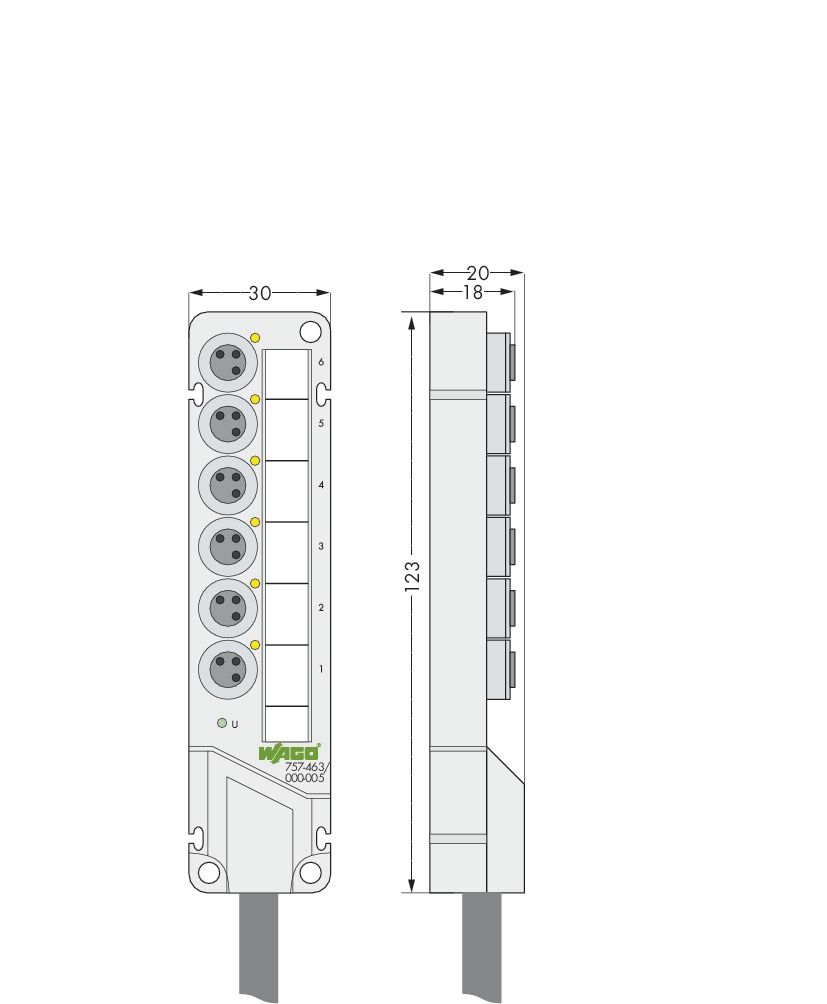 Verteiler Sensor/Aktor Serie 757 32V M8 6Steckpl 3p