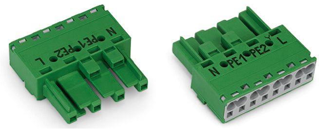 Steckverbinder Gebäude 4p Serie 770 25A Federzug 400V Buchse 4qmm N/PE1/PE2/L