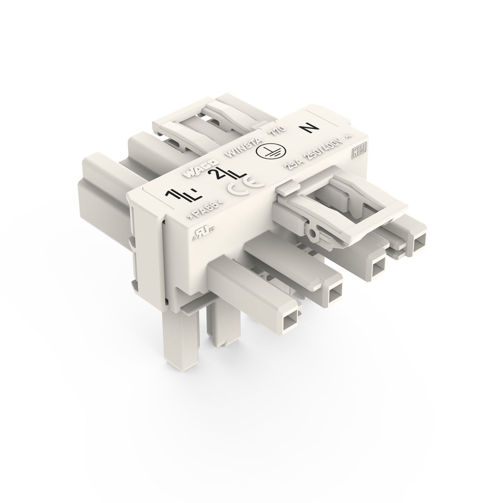 T-Verteiler PA Serie 770 4Eing 4p 8Ausg Polyamid (PA) 400V 25A IP20 hfr 85°C