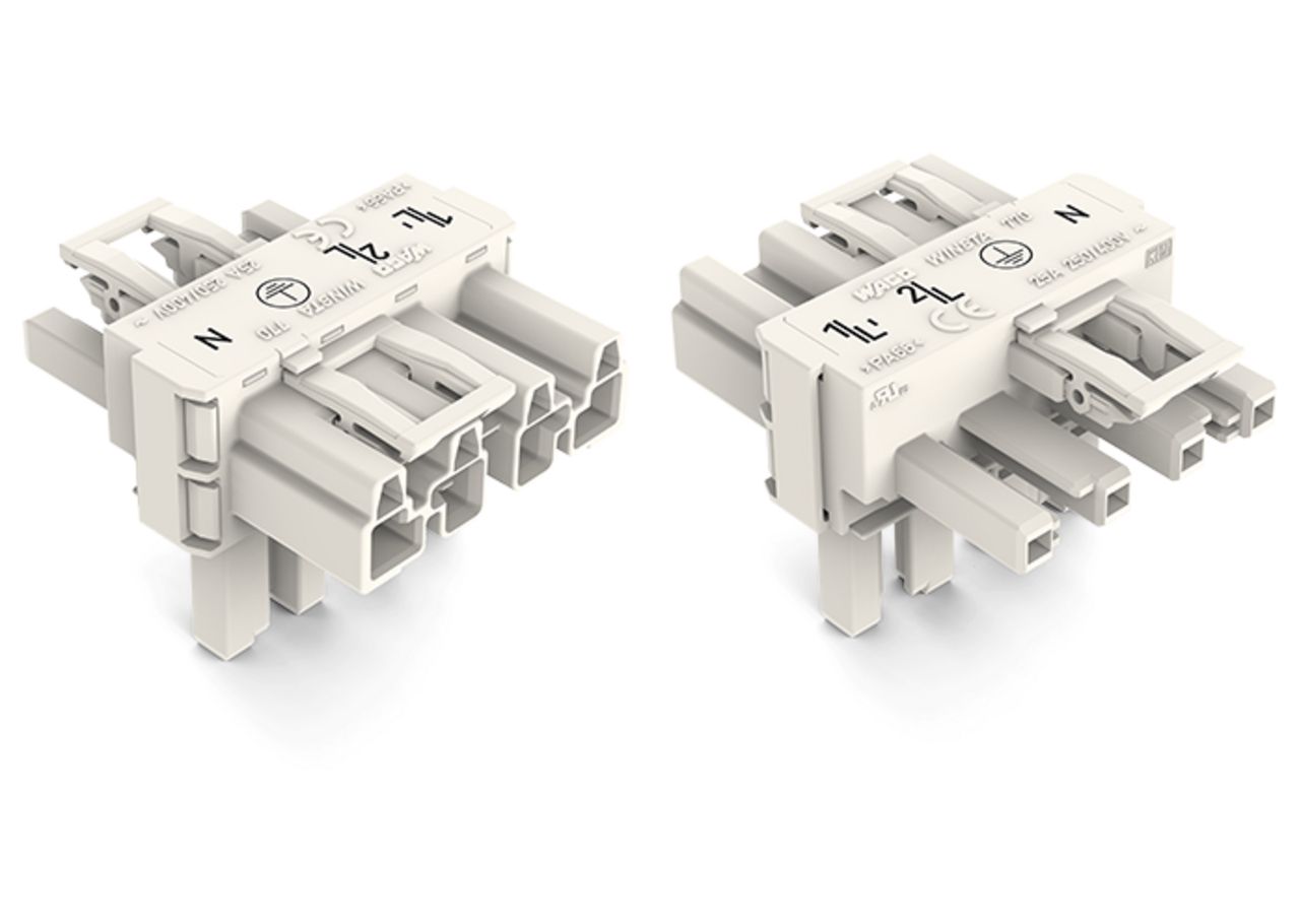 T-Verteiler PA Serie 770 4Eing 4p 8Ausg Polyamid (PA) 400V 25A IP20 hfr 85°C