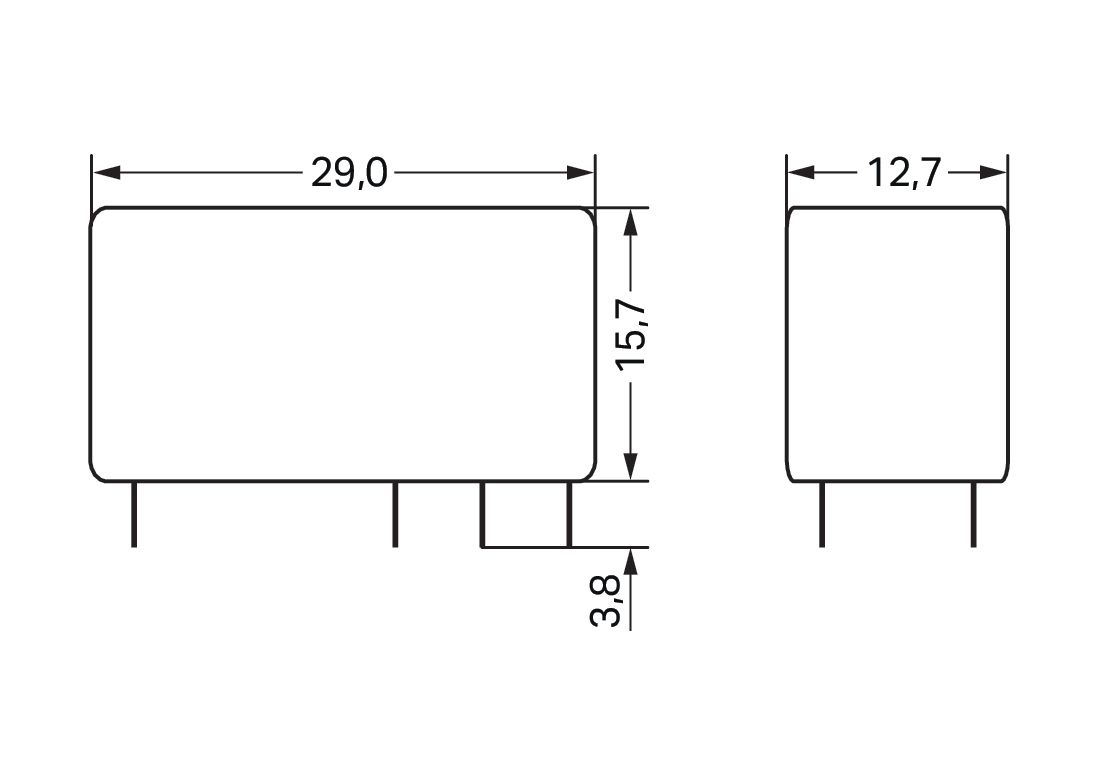 Schaltrelais Serie 788 2W IP40 LP 12,7x15,7x29mm