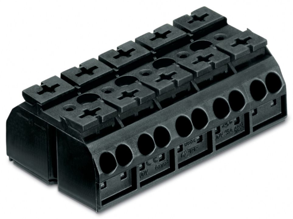 Klemmleiste 5p sw Serie 862 32A 0,5-4qmm Thermopl 60mm Federzugans