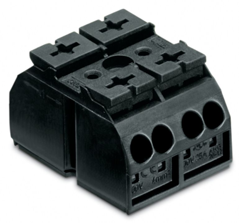 Klemmleiste 2p sw Serie 862 32A 0,5-4qmm Thermopl 24mm Federzugans