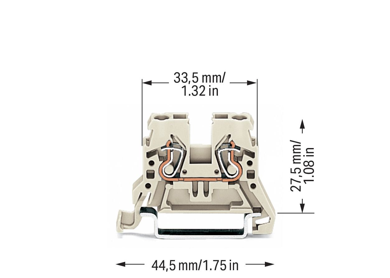 Reihenklemme 0,08-4qmm Serie 870 1Etage 2kl lgr 22A Hutschiene TH35