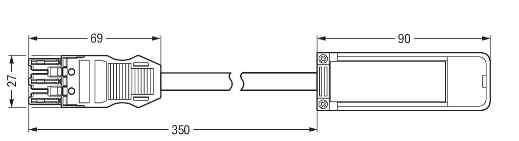 Flachleitungsadapter Serie 896 3p ws Abgriff Federzugans