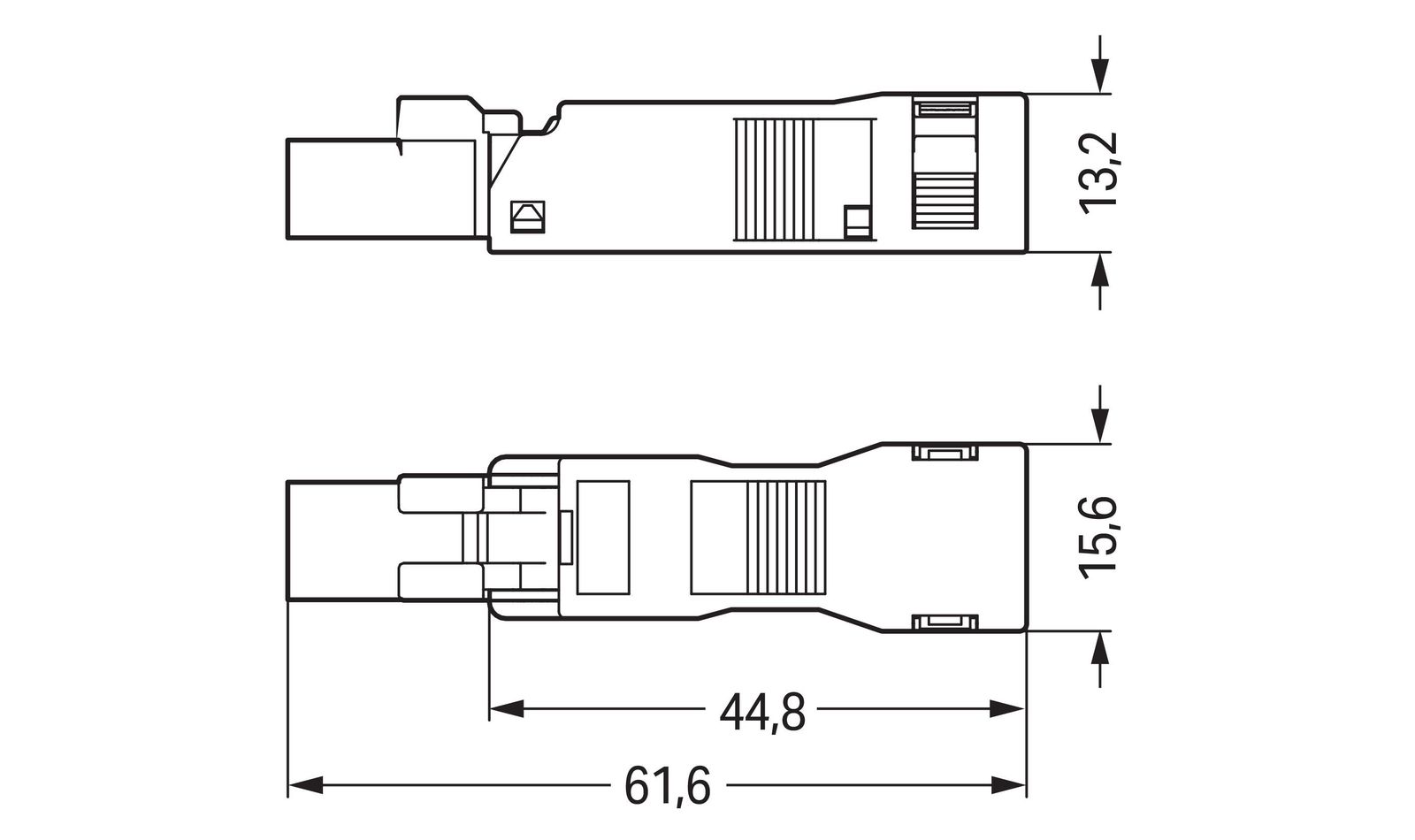 Steckverbinder Gebäude 2p Serie 890 16A Federzug 250V 1,5qmm Ø8,2mm hfr L N