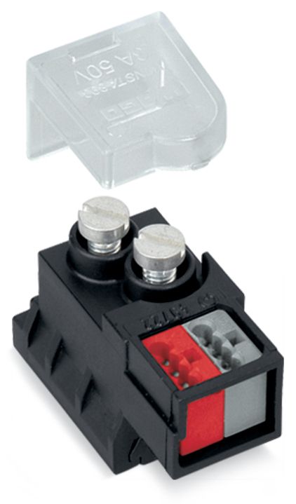 Flachleitungsadapter Serie 893 2p 50V 3A sw Einspeisung Federzugans
