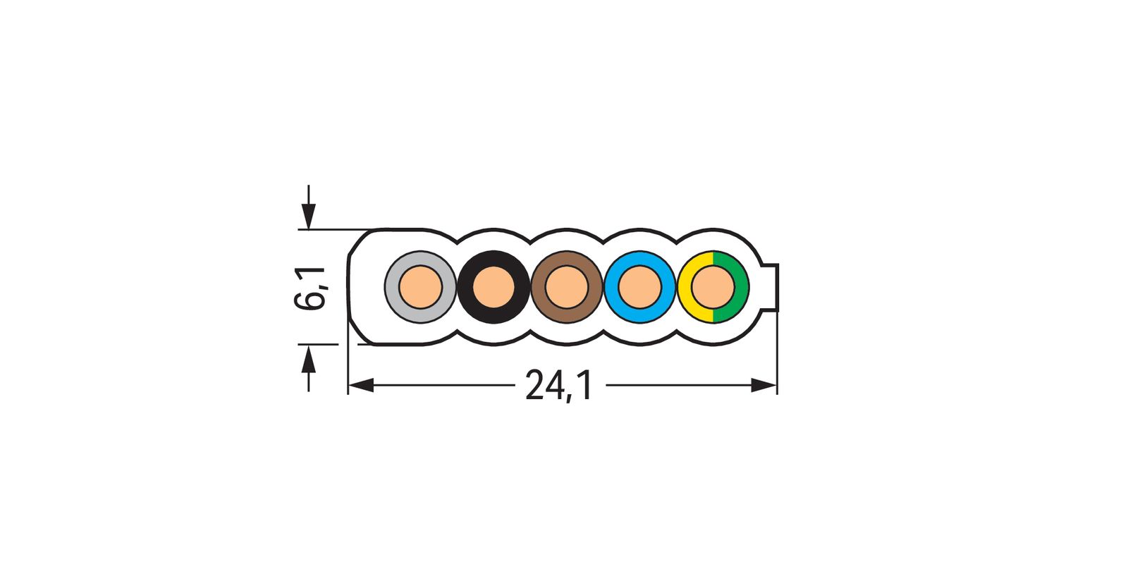 Steuerleitung Serie 897 5G4 sw hfr Farbe Halogenfrei nach EN IEC 60754-1 -15-90°C