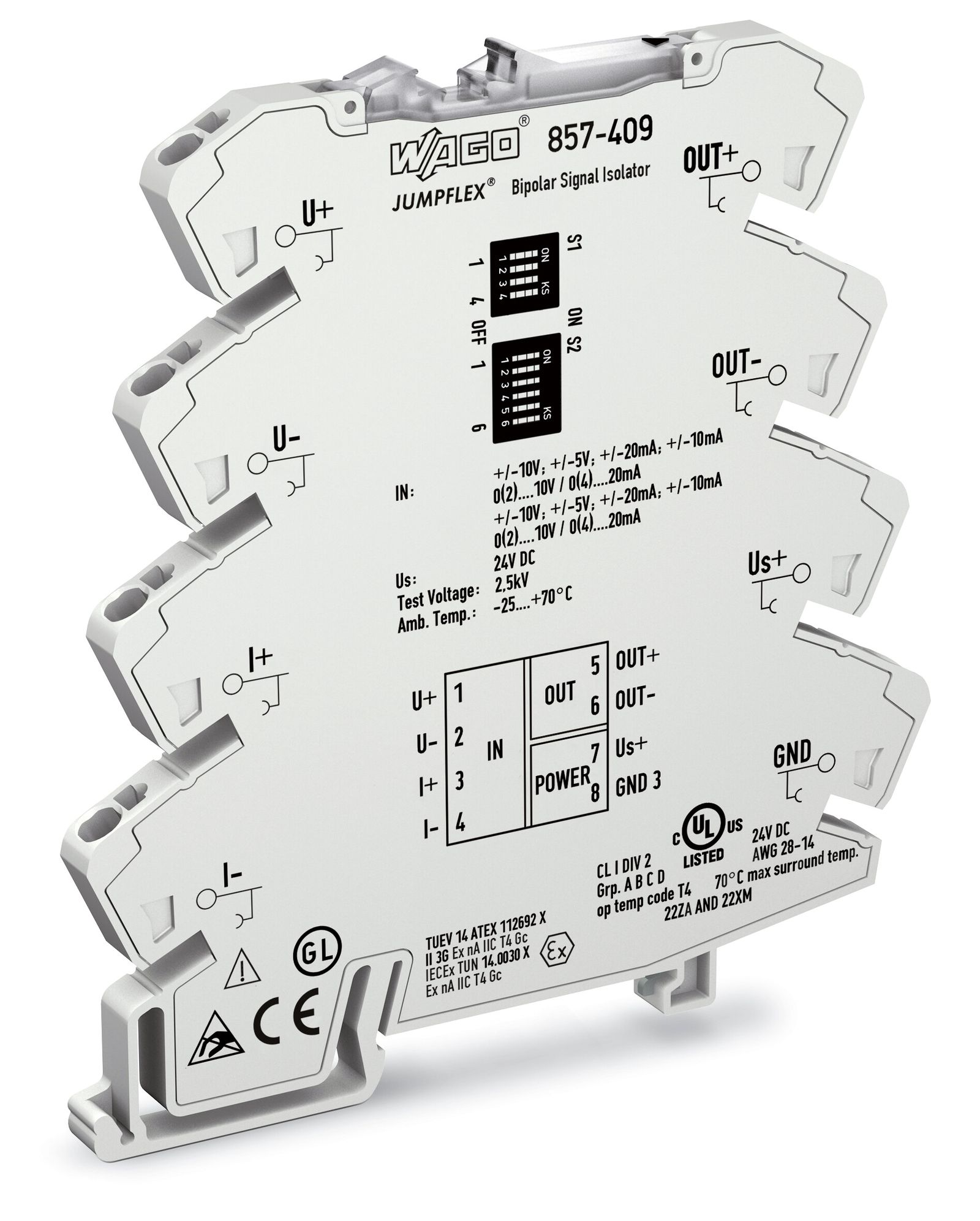 Trennverstärker 24V Serie 857 1Kan Federzugans 600-2000Ohm