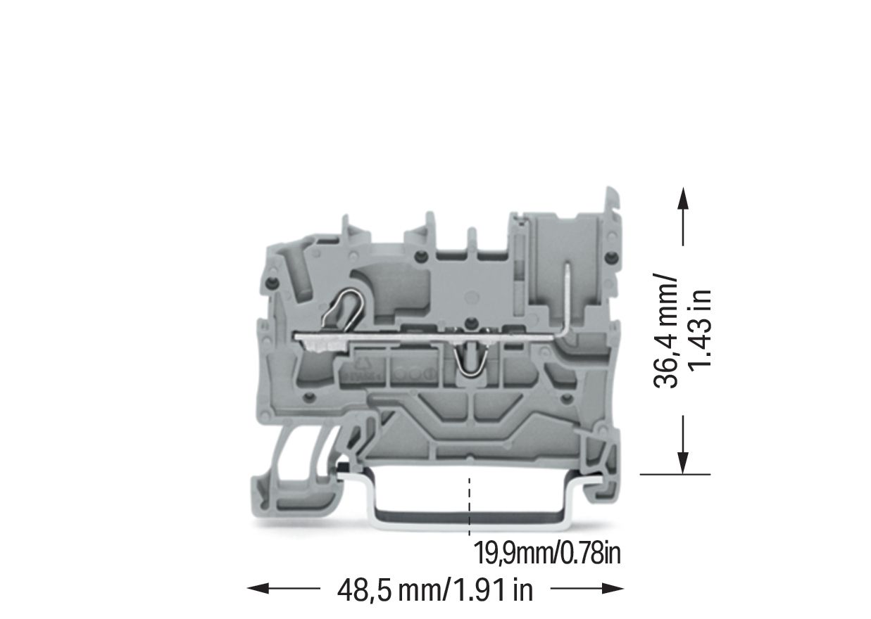 Reihenklemme 0,25-2,5qmm Serie 2022 24A 1Etage 2kl gr Hutschiene TH35