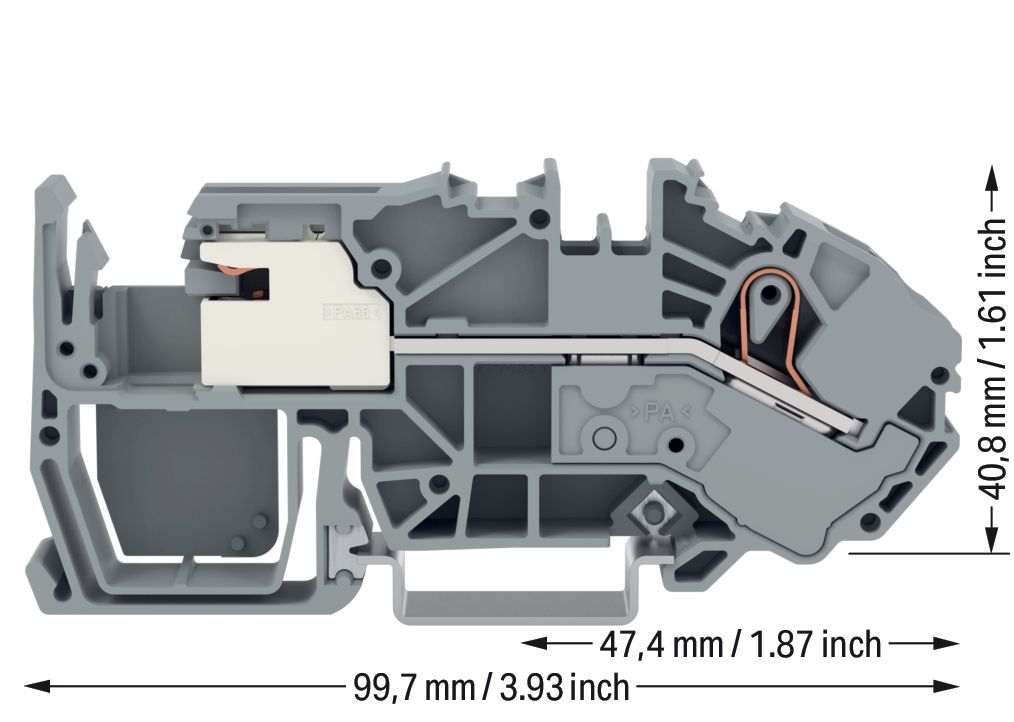 Trennreihenklemme gr Serie 2016 76A 0,5-16qmm Mit integrierter Prüfbuchse