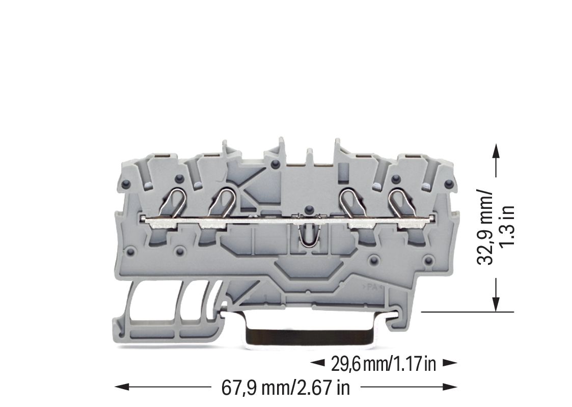 Reihenklemme 0,14-1qmm Serie 2000 1Etage 4kl gr 13,5A Hutschiene TH35