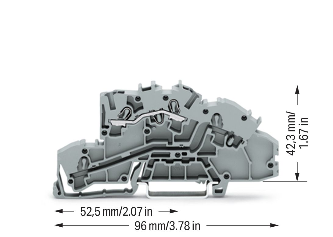 Installationsklemme 32A Serie 2003 1pot 0,25-4qmm gr APL_erf. Federzugans