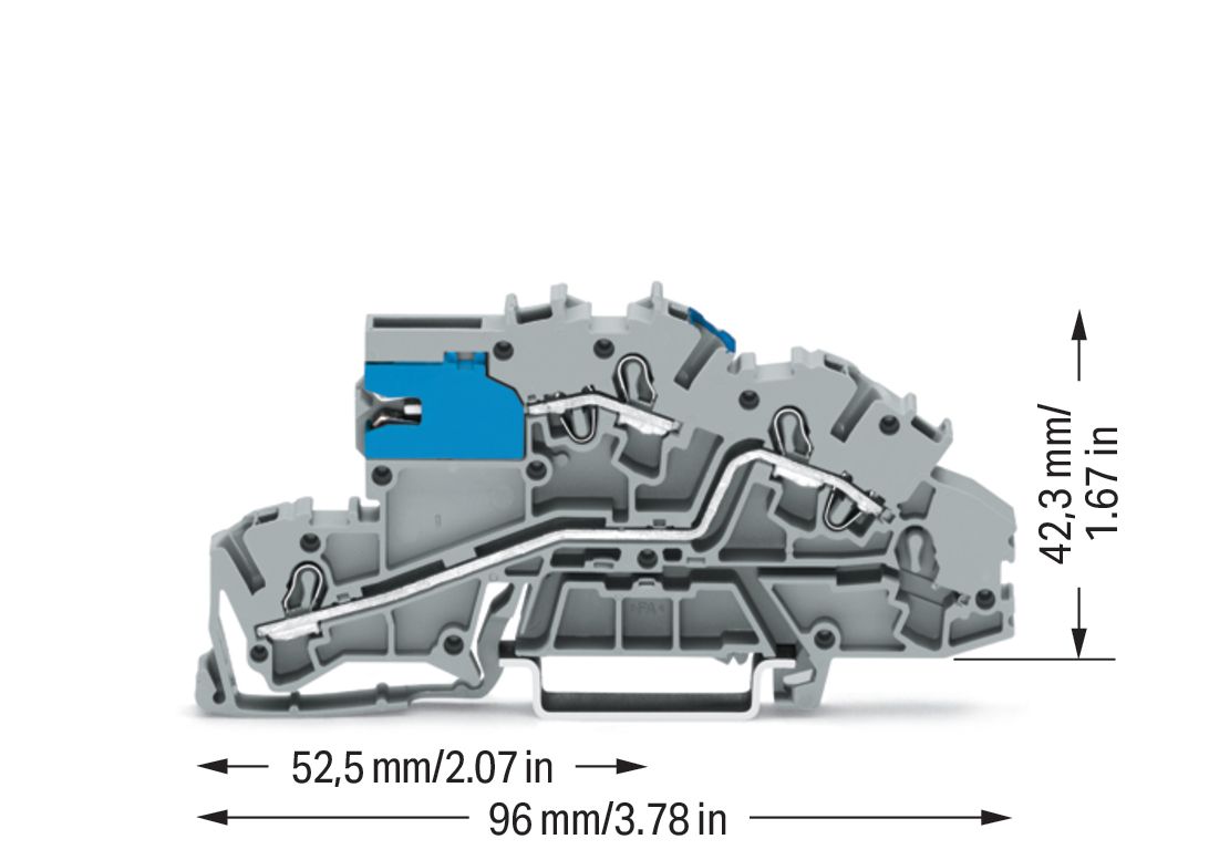 Installationsklemme 32A Serie 2003 2pot 0,25-4qmm gr Mit N-Trennschlitten