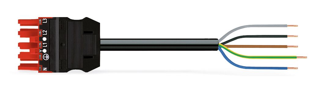 Systemverbindung 5p Serie 771 H05Z1Z1-F 5x2,5qmm L6000mm sw Buchse fr.Ende hfr