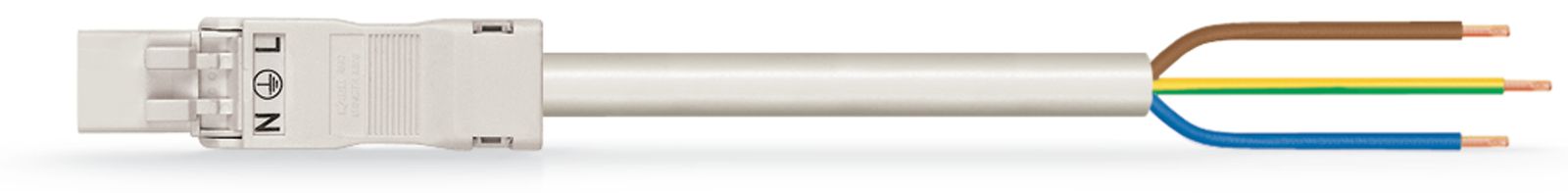 Systemverbindung 3p Serie 891 H05Z1Z1-F 1qmm 3x1qmm L7000mm sw Stecker fr.Ende