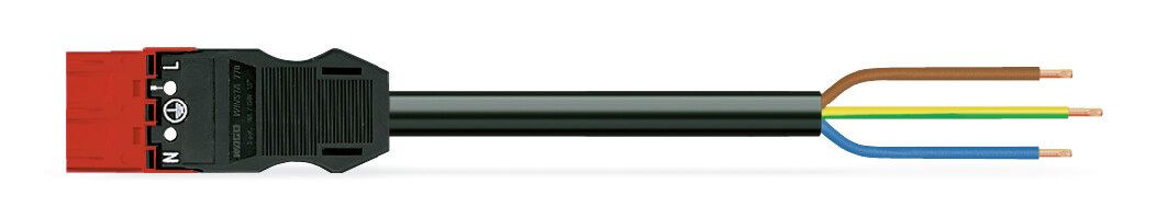 Systemverbindung 3p Serie 771 H05VV-F sw 1,5qmm 3x1,5qmm L7000mm Stecker fr.Ende