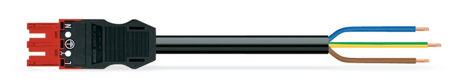 Systemverbindung 3p Serie 771 H05VV-F sw 2,5qmm 3x2,5qmm L7000mm Buchse fr.Ende