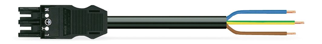 Systemverbindung 3p Serie 771 H05Z1Z1-F 3x2,5qmm L7000mm sw Buchse fr.Ende hfr