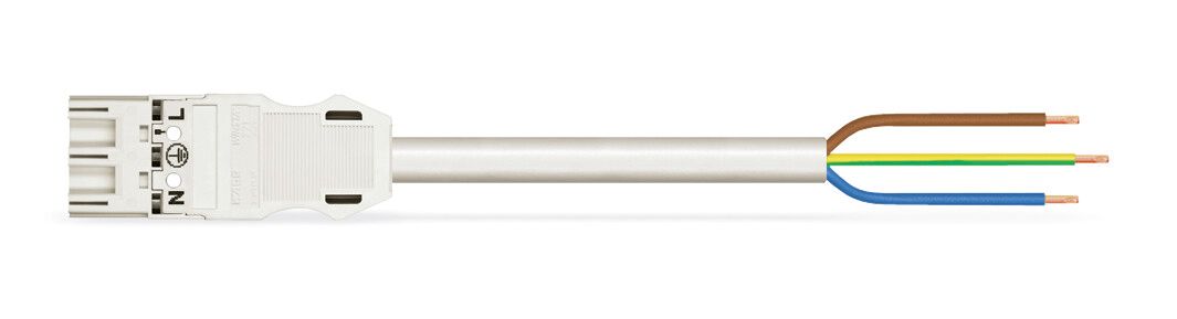 Systemverbindung 3p Serie 771 H05Z1Z1-F 3x2,5qmm L8000mm ws Stecker fr.Ende hfr