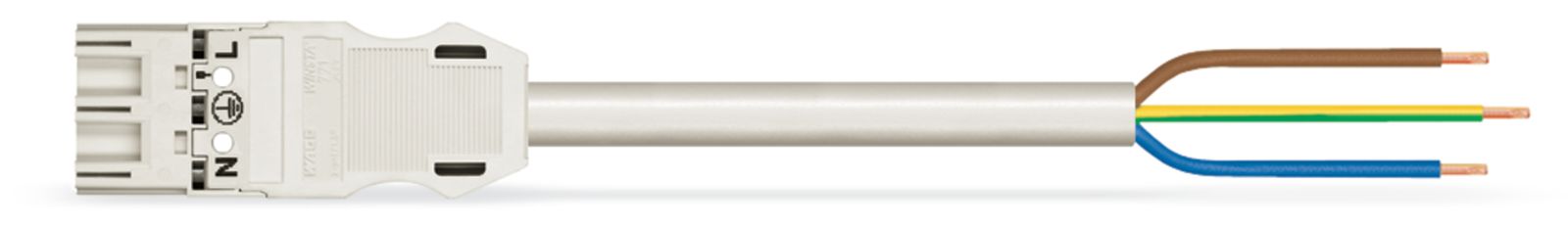 Systemverbindung 3p Serie 771 H05Z1Z1-F 3x2,5qmm L8000mm ws Stecker fr.Ende hfr