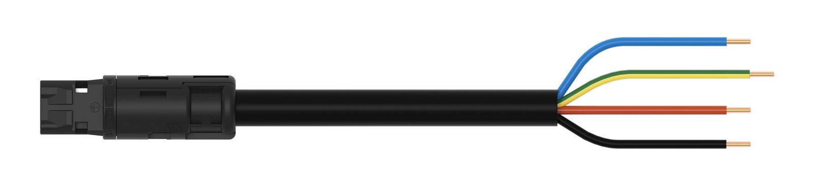 Systemverbindung 4p Serie 774 H05VV-F sw 1,5qmm 4x1,5qmm L8000mm Stecker fr.Ende