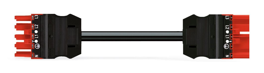 Systemverbindung 5p Serie 771 H05Z1Z1-F 5x1,5qmm L1000mm sw Buchse Stecker hfr