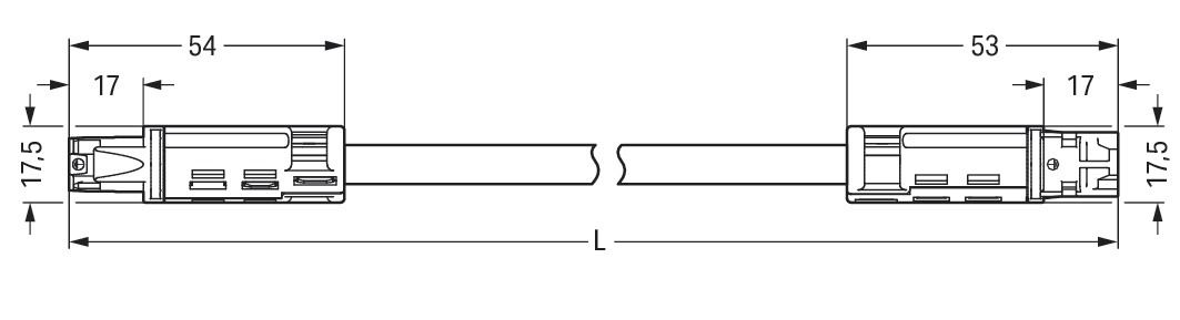 Verbindungskabel 3p Serie 774 H05VV-F ws 2,5qmm 3x2,5qmm L2000mm Buchse Stecker