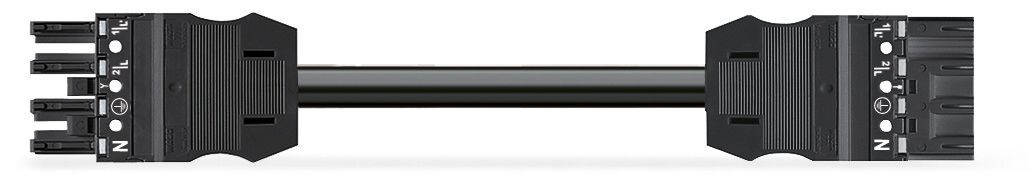 Systemverbindung 4p Serie 771 H05Z1Z1-F 4x1,5qmm L2000mm sw Buchse Stecker hfr