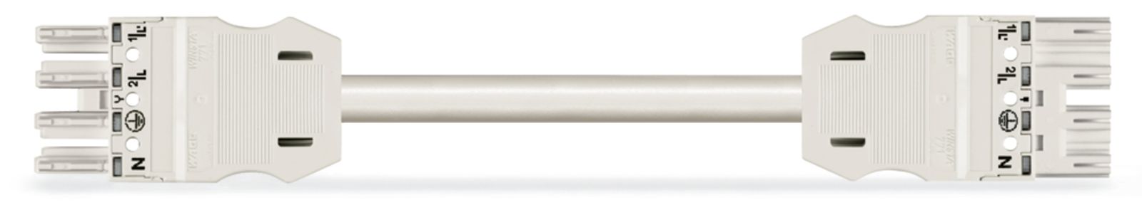 Systemverbindung 4p Serie 771 H05Z1Z1-F 4x1,5qmm L2000mm ws Buchse Stecker hfr