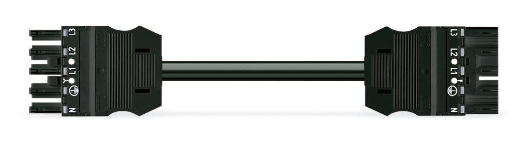Systemverbindung 5p Serie 771 H05Z1Z1-F 5x1,5qmm L3000mm sw Buchse Stecker hfr