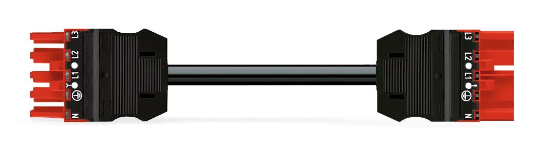 Systemverbindung 5p Serie 771 H05VV-F sw 2,5qmm 5x2,5qmm L4000mm Buchse Stecker