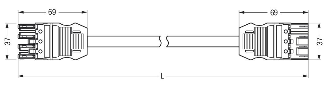 Systemverbindung 4p Serie 771 H05Z1Z1-F 4x1,5qmm L7000mm ws Buchse Stecker hfr