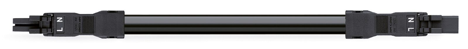 Systemverbindung 2p Serie 891 H05Z1Z1-F 2x1,5qmm L8000mm sw Buchse Stecker hfr
