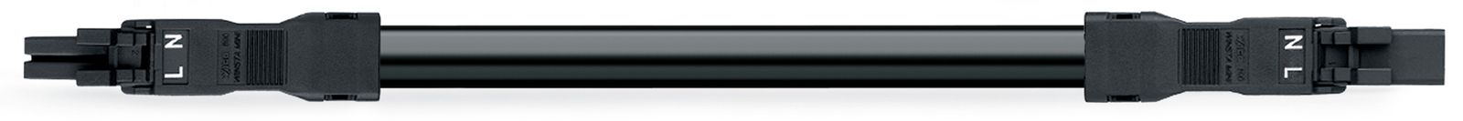 Systemverbindung 2p Serie 891 H05Z1Z1-F 2x1,5qmm L8000mm sw Buchse Stecker hfr