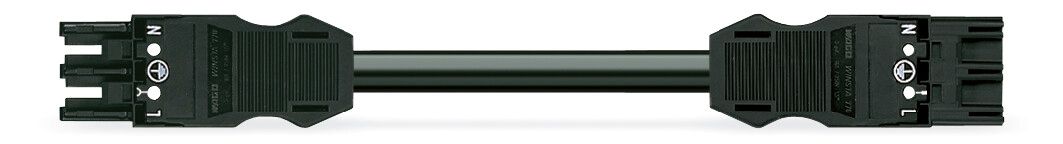 Systemverbindung 3p Serie 771 H05Z1Z1-F 3x1,5qmm L8000mm sw Buchse Stecker hfr