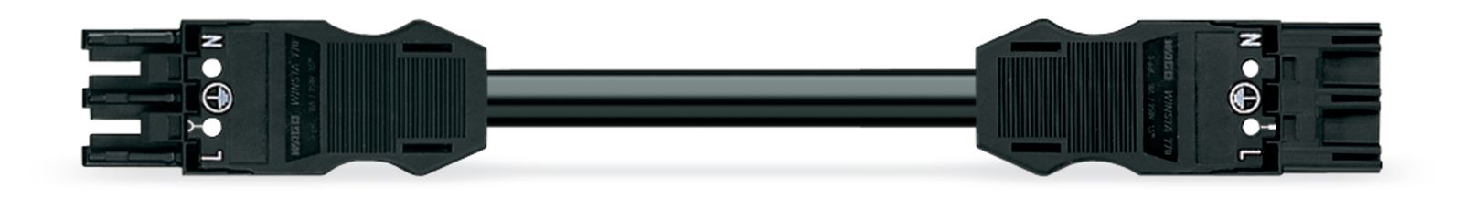 Systemverbindung 3p Serie 771 H05Z1Z1-F 3x1,5qmm L8000mm sw Buchse Stecker hfr