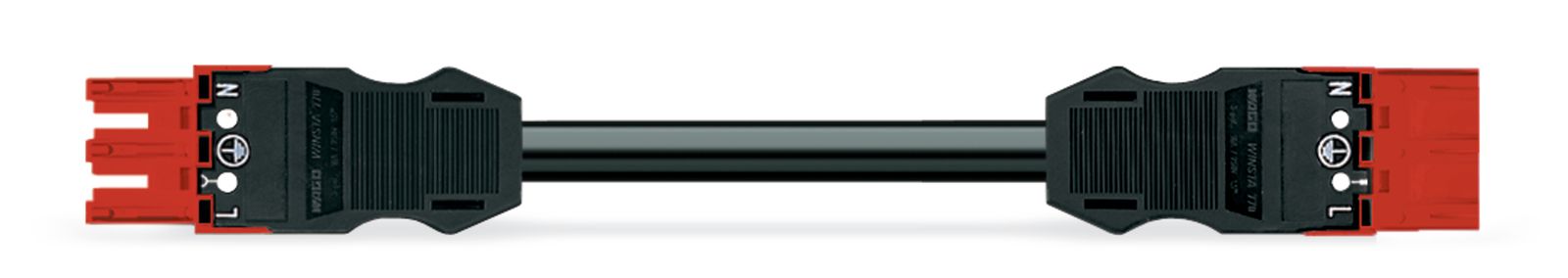 Systemverbindung 3p Serie 771 H05Z1Z1-F 3x2,5qmm L8000mm sw Buchse Stecker hfr
