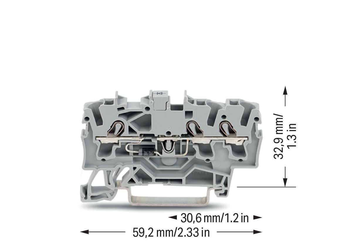 Bauelement-Reihenklemme Serie 2002 0,5A 0,25-4qmm gr 1Etage APL_erf. Federzugans
