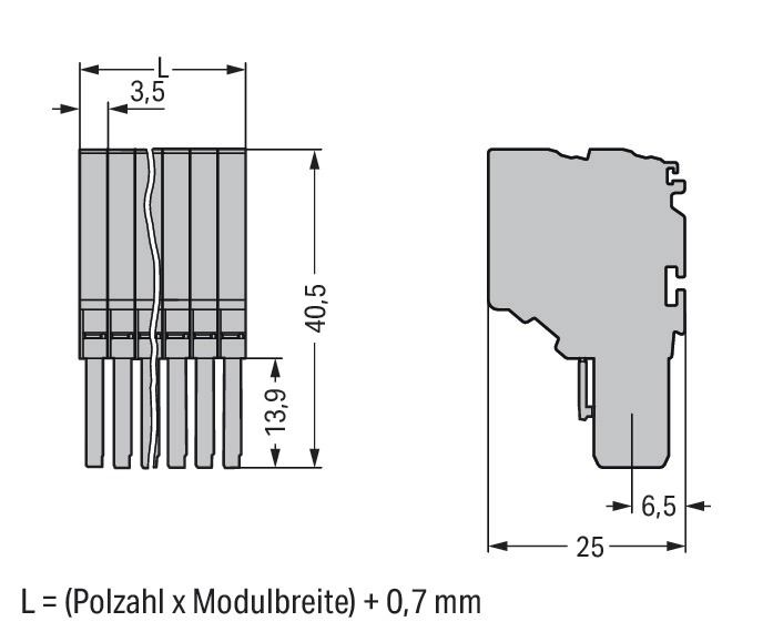 Klemmleiste 8p gr Serie 2020 13,5A 3,5mm 0,14-1,5qmm Thermopl Federzugans
