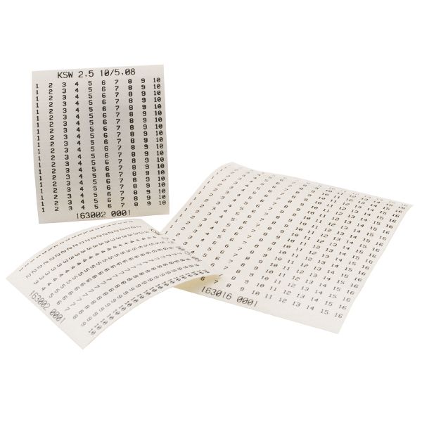 Klemmenmarkierung ws RM=2,5mm unbedr horiz