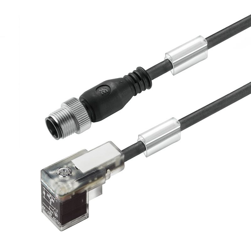 Sensor-Aktorkabel 4p 10m Ventil C Male abgew M12 Polyurethan (PUR) m.LED-Anz