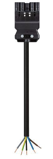 Systemverbindung 5p H05Z1Z1-F 2,5qmm sw L7000mm 5x2,5qmm Stecker fr.Ende hfr 20A