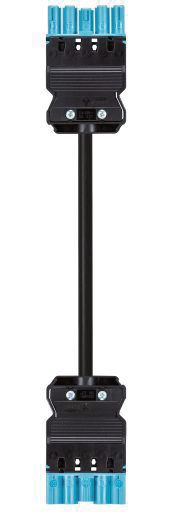 Systemverbindung 5p H05Z1Z1-F 1,5qmm sw L1000mm 5x1,5qmm Buchse Stecker hfr 16A