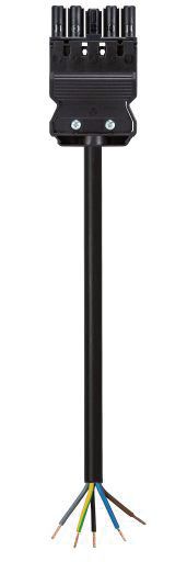 Systemverbindung 5p H05Z1Z1-F 2,5qmm sw L7000mm 5x2,5qmm Buchse fr.Ende hfr 20A