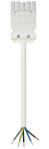 Systemverbindung 5p H05Z1Z1-F 1,5qmm ws L1000mm 5x1,5qmm Buchse fr.Ende hfr 16A
