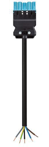 Systemverbindung 5p H05Z1Z1-F 1,5qmm sw L1000mm 5x1,5qmm Buchse fr.Ende hfr 16A