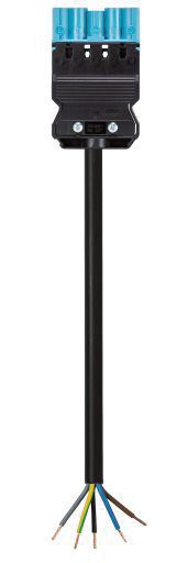 Systemverbindung 5p H05VV-F 1,5qmm sw L8000mm 5x1,5qmm Stecker fr.Ende 16A