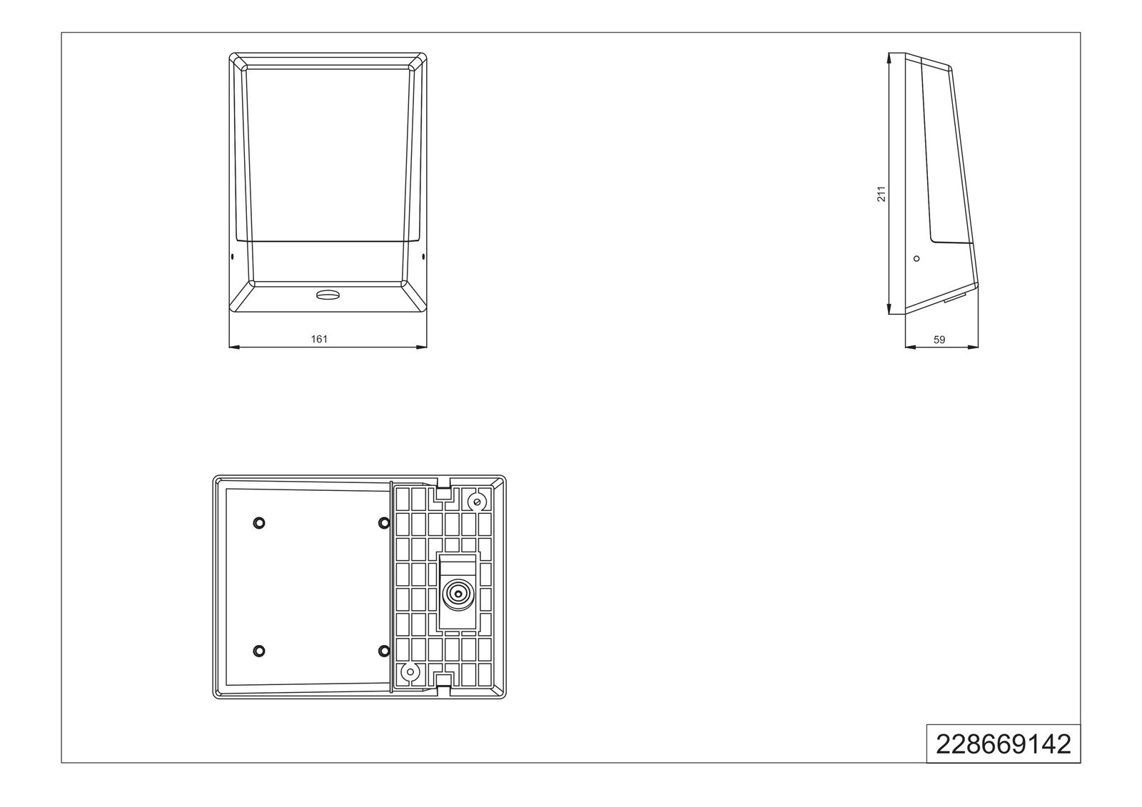 Hinweisleuchte 9W Alu Kasai Aufb eins IP54 m.LM